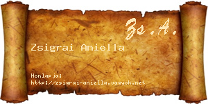 Zsigrai Aniella névjegykártya